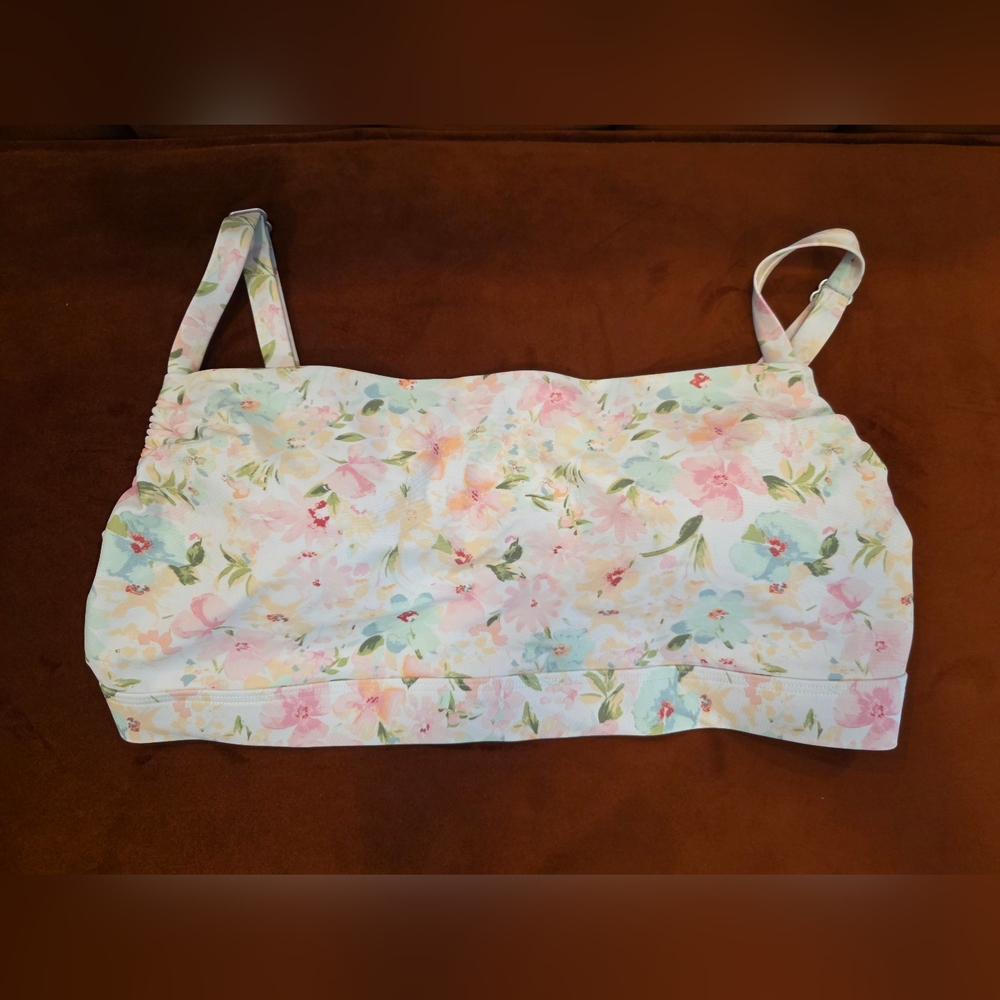Abercrombie & Fitch Curvy Floral Bikini Top - Pastel Multicolor XXL